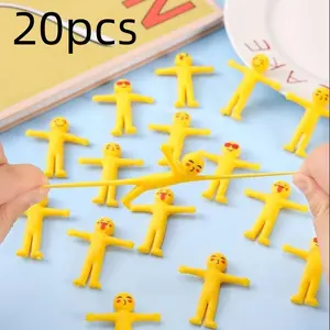 20pcs Stress Relief Toys, Figurines Fidgets, Mini Pull Stretch Figures, Fun Expressions, Kids Gifts, Christmas Classroom Rewards, Party Favors