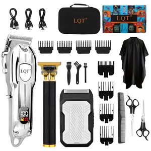 LQT Hair Clippers for Men Professional,Hair Trimmer & Beard Electric Razor Kit, Barber Clipper Set for Men's Grooming Cordless with LCD Display,Hair Cutting Clippers and Trimmers Set，Great for Barbershop Salon Home Use, Christmas Gift