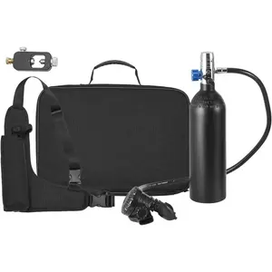 VEVOR Scuba Tank, 1L Portable Diving Tank, Diving Oxygen Cylinder Support 15 - 20 Minutes Underwater Breathing, 98.43 ft Diving Depth, Refillable Snorkel Air Tank Kit for Underwater Exploration RescueVEVOR Super Brand Day