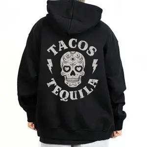 Tacos Tequila Unisex Hoodie Sweatshirt T-Shirt Oversized Outfits Casual, Chicanos Clothing, Cholo Clothes Mexican Style, Digital Print for Outdoor