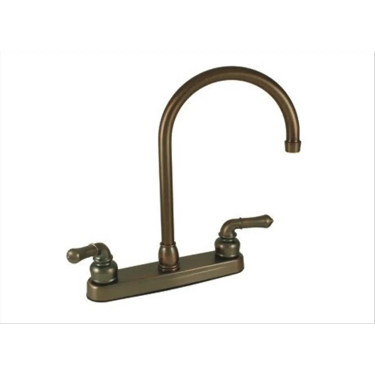 212 MAIN OB800GS 8 In. Oil Bronze High Arc Double Handle Kitchen Faucet with Gooseneck Spout and Teapot Handle, Double Handle Faucet