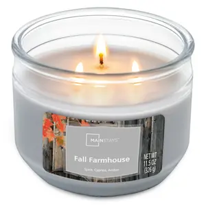 Mainstays Fall Farmhouse 3 Wick Candle, 11.5 oz
