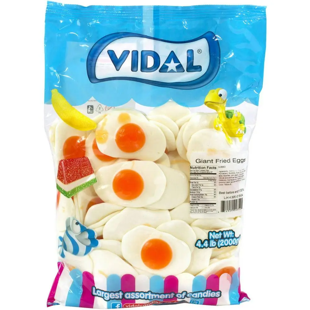 Vidal Giant Fried Eggs Gummies 4.4 Pound Bag Bulk