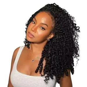 Burmese Curly Wig 100% Human Hair Wigs For Women 200% Density Brazilian Half Glueless Wig Human Hair Ready to Wear 3 IN 1 Half Wig With Drawstring Curly Half Wig On Sale