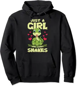 Funny Herpetology Snake Pythons Just A Girl Who Loves Snakes Pullover Hoodie - Clydebell Shop 68B08M7C9B5P