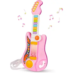 GJ P-MT07   Kids Guitar 2 in 1 Music Toys Piano for Kids Electric Guitar with Strap Toddler Guitar Musical Instruments Toys for 3 4 5 Year Old Girls Gifts (Pink)