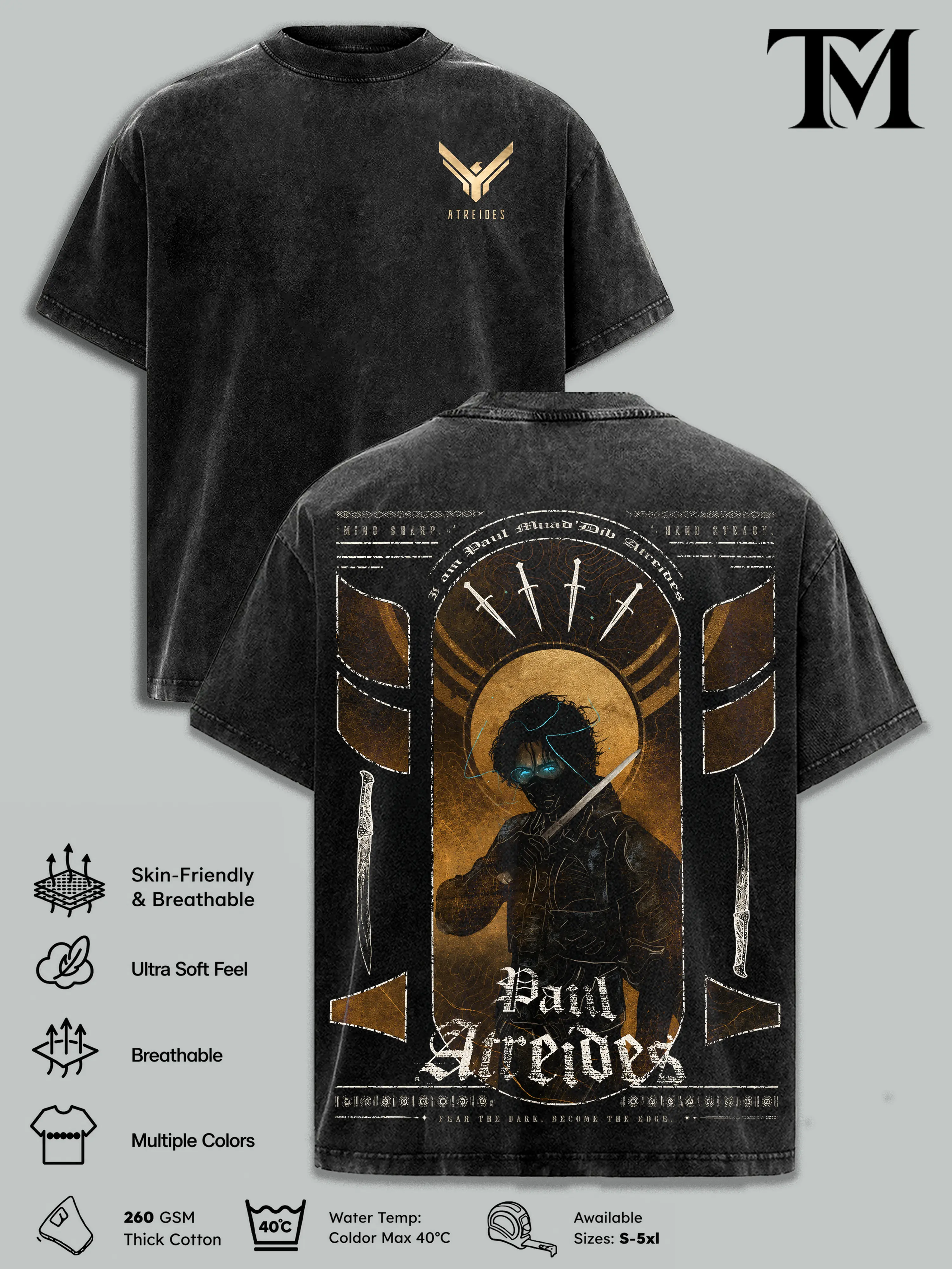 Paul Atreides Dune Men's Graphic Tee, Movie Fan Gift, Oversized T Shirt, Classic Seamless Top, Regular Fit Floral Print Shirt, Casual Streetwear, Designer Style Men's Apparel, Summer Wear