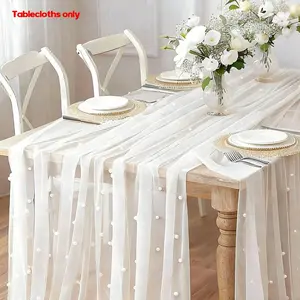 Pearl Sheer Luxurious Wedding Table Runner, Bridal Shower Decorations, Party Decoration Chair Back Belt, Christmas & Event Background Wall