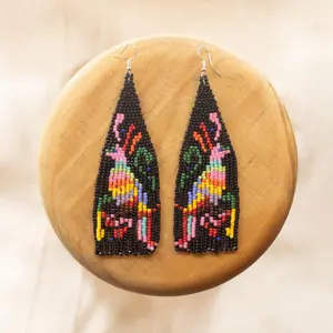Calypso - Native Beaded Earrings with Bold Tropical Energy - Handmade by Native American Artisans - Mother Sierra