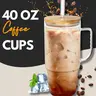 Cozy Fall Gift Glass Tumbler with Handle Iced Coffee & Smoothie Cup with Lid & Straw,Fits in Cup Holders, Reusable for Travel, Washable Bottle Drinkware