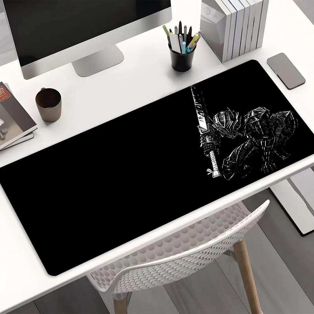 Armored Warrior with Sword Large Gaming Mouse Pad, Cool Desktop Protective Pad, Desk Accessory, Washable Rubber Pad Non-Slip Lock Edge Multi-Size Mouse Pad Suitable For Home Office, Good Gift for Family and Friends, Office Desk Accessories