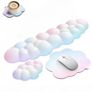 Cloud Wrist Rest for Computer Keyboard, 4-in-1 Keyboard Rest, Mouse Pad, Coaster, Gaming Work Setup