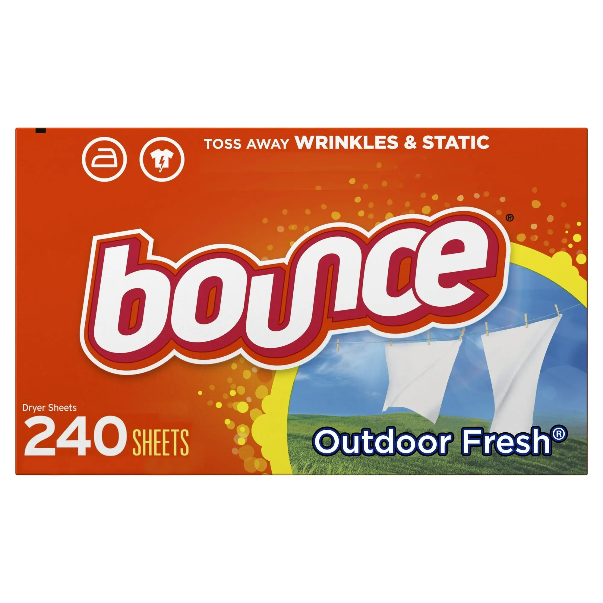 Bounce Fabric Softener Dryer Sheets, Outdoor Fresh Scent, 240 Count