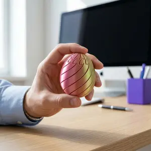 Popular Twisty Fidget Egg 3D Printed Stress Relief Egg Rotatable Easter Egg Decoration