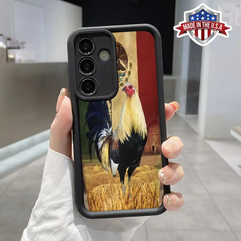 Shockproof Silicone Smartphone Casing for Samsung S25 Ultra Plus, S24, S23, S22 Ultra Plus - Mexican Heroes Day Cockfight Themed, Advanced Fashion Gift, Pocket-Friendly, Handheld Cellphone Devices Protector with Screen Protector, Accessories