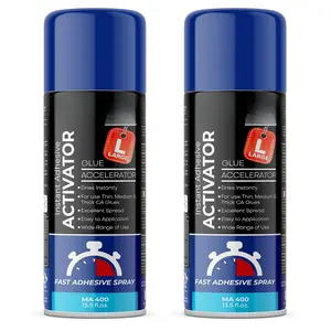 CA Glue Accelerator Spray (2 x 13.5 fl oz), Cyanoacrylate Super Glue Accelerator Spray, Adhesive Activator, CA Glue Activator (2 Pack)