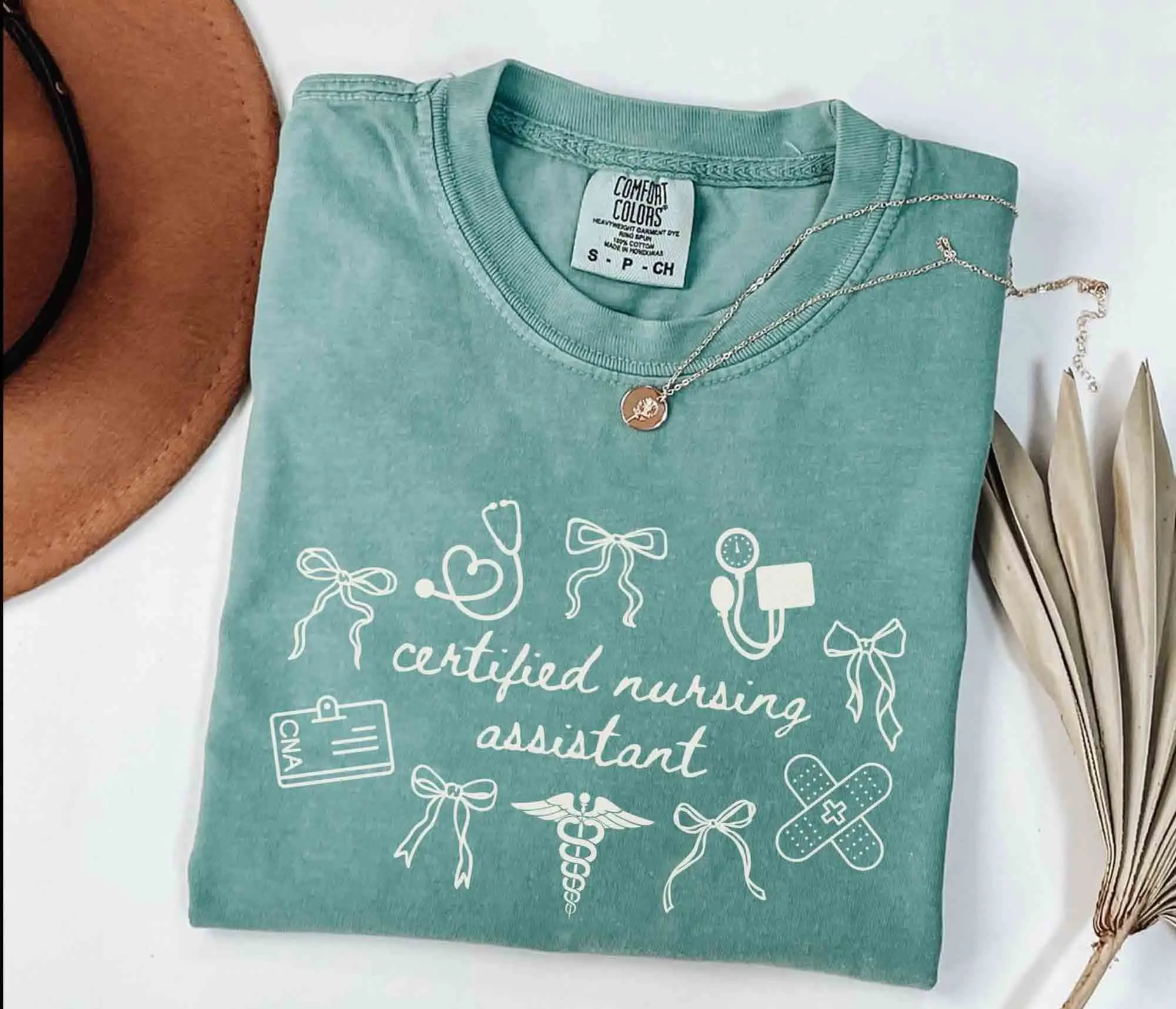 Certified Nursing Assistant Comfort Colors Shirt, Coquette Bow CNA Work Tshirt, CNA Gifts, Nursing Assistant Appreciation