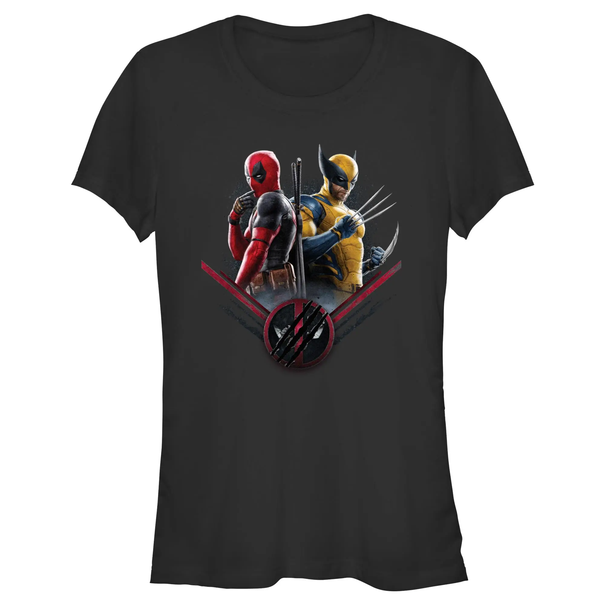 Junior's Marvel: Deadpool & Wolverine Team Pose T-Shirt