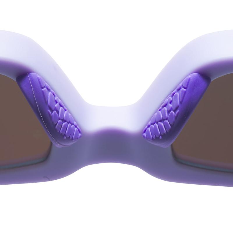 Moontower Low Bones Sunglasses - Virtually Unbreakable No Slip Grip Enhanced Kickflip & Crush Number Chances - Purple Frame Green Lenses