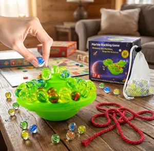Summervibes Flying Saucer Marble Balance Game – Colorful Stacking Disk Swing Ball Toy