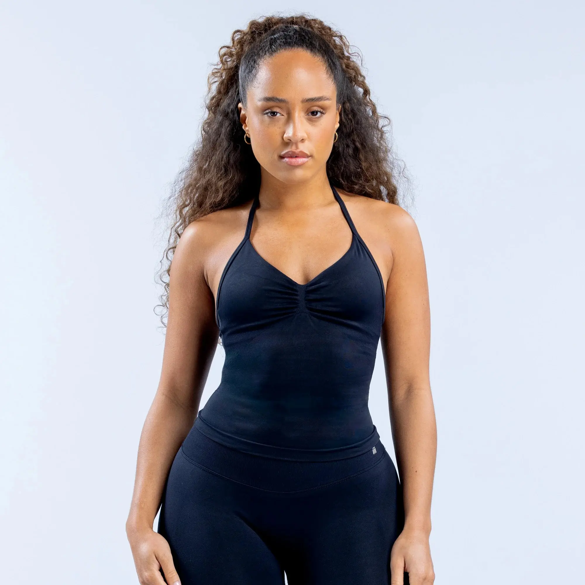 Dfyne Impact Longline Strappy Top (full logo) - Comfort-Focused Longline Workout Top Created for Exercise and Daily Activity