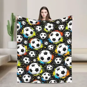 2026 Soccer Tournament Blanket, Wrinkle-Resistant Fuzzy Flannel Throw Blanket, Portable Travel Camping Blanket