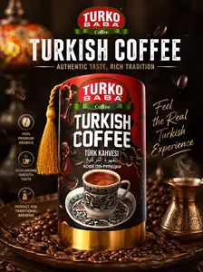 Turko Baba Premium Turkish Coffee – 100% Arabica Traditional Ground Coffee | Rich Aroma & Authentic Taste 200g