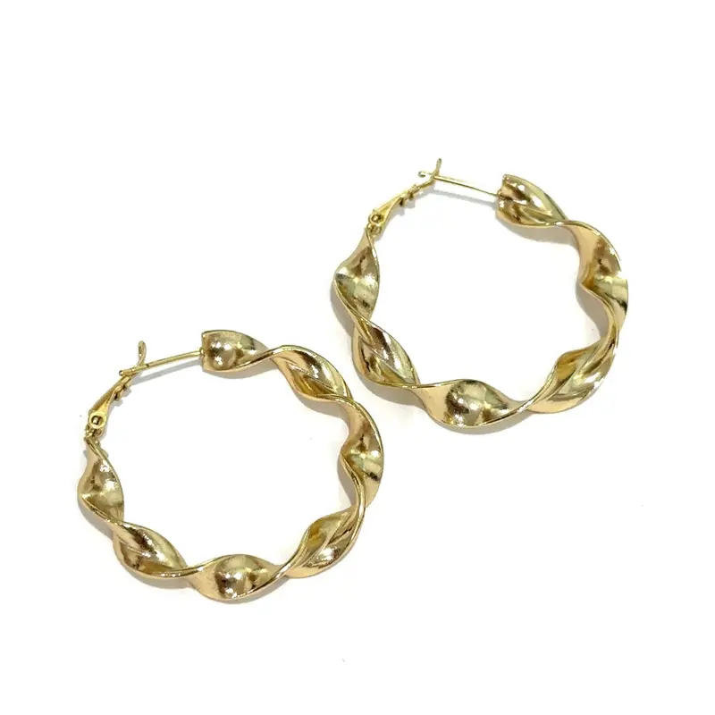 Twist hoops earrings Gold plated 14 k Twist hoops earrings Gold plated 14 k