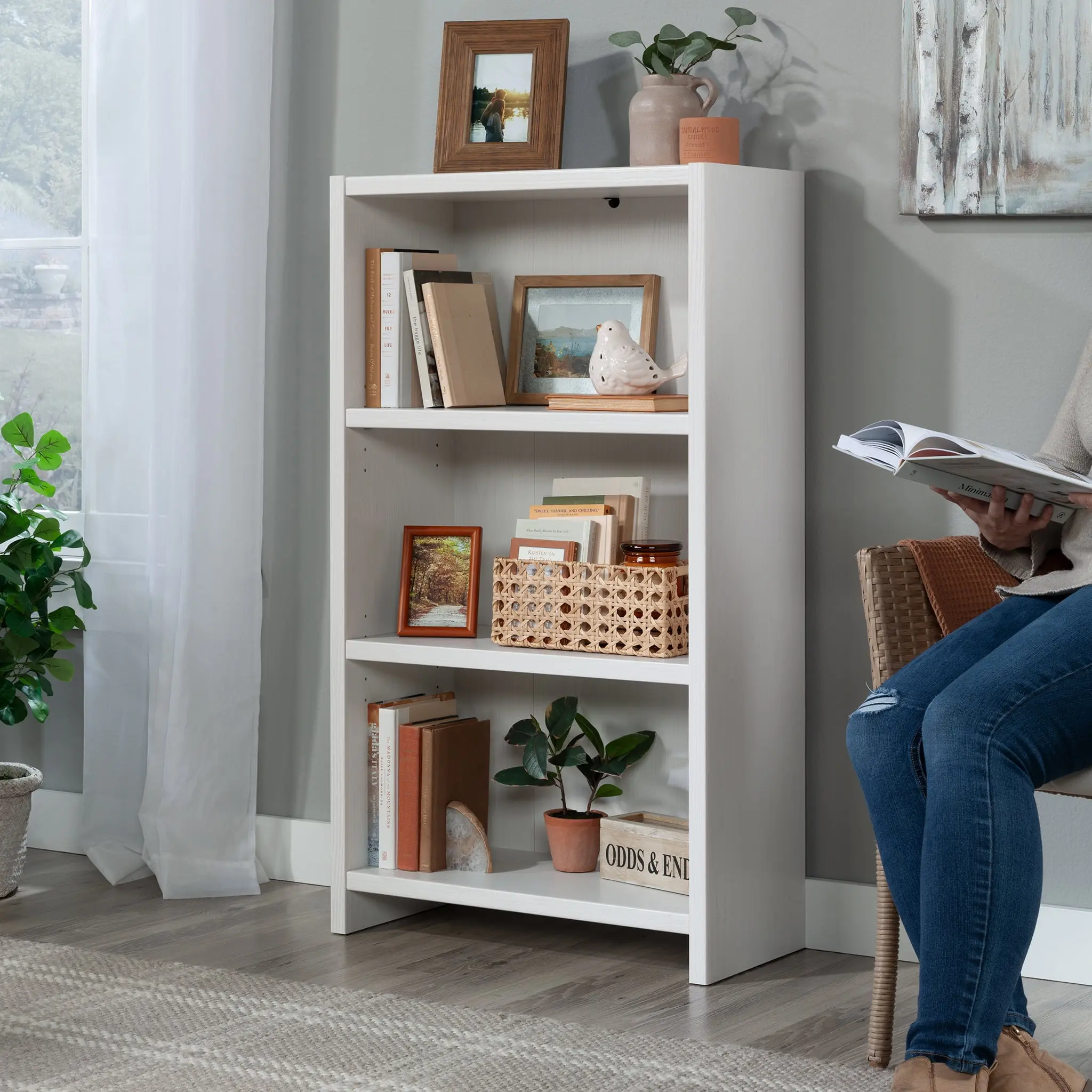Mainstays Westley 3 Shelf Bookcase, White Finish