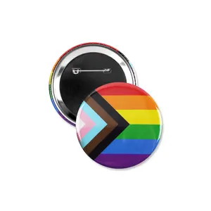 1 Pack - LGBTQ+ Pride Flag Pinback Button - 3 Inch