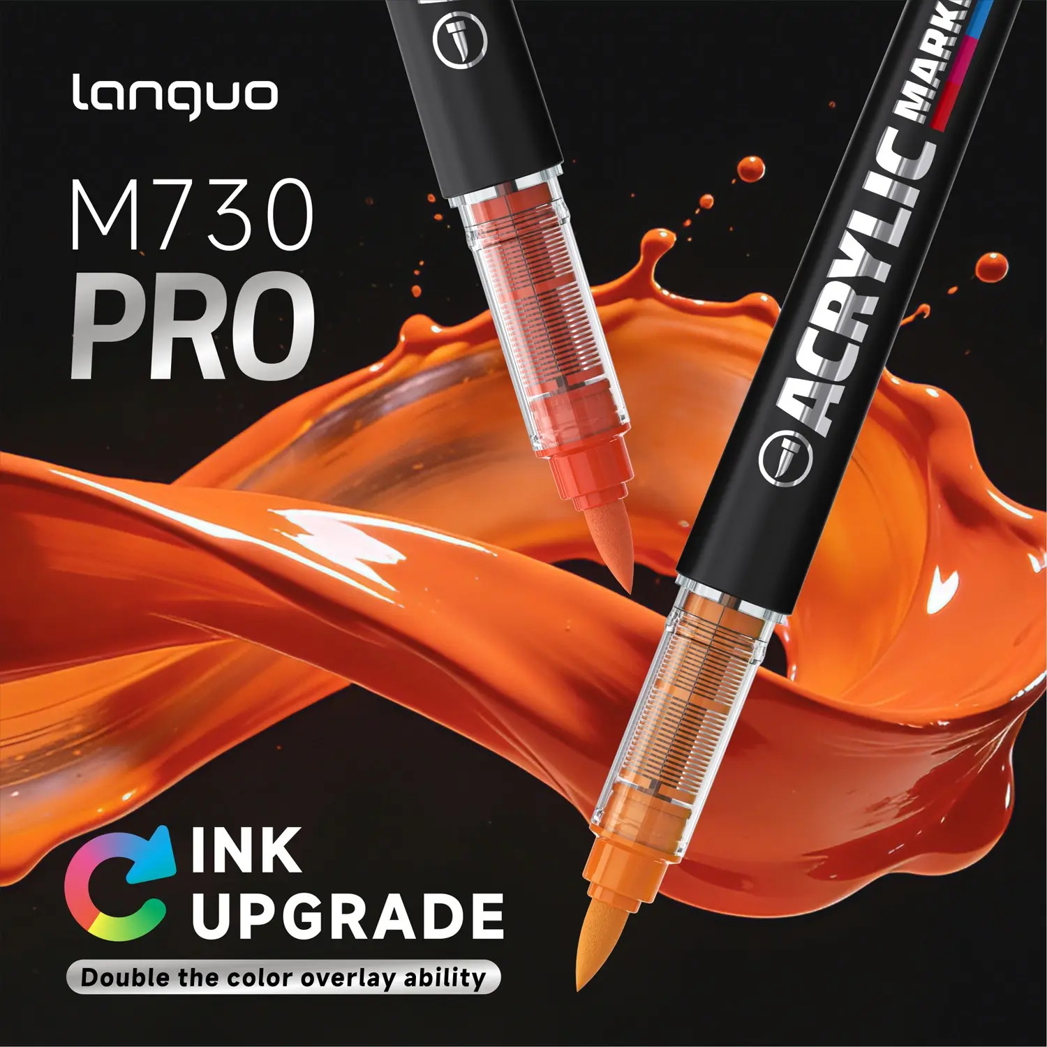 Blue Fruit M730 Pro Acrylic Markers, Graffiti Markers, 48/72/96/192 Colors, Smart Ink System, Large Capacity, Durable, Soft Tip, Ideal for Art & DIY