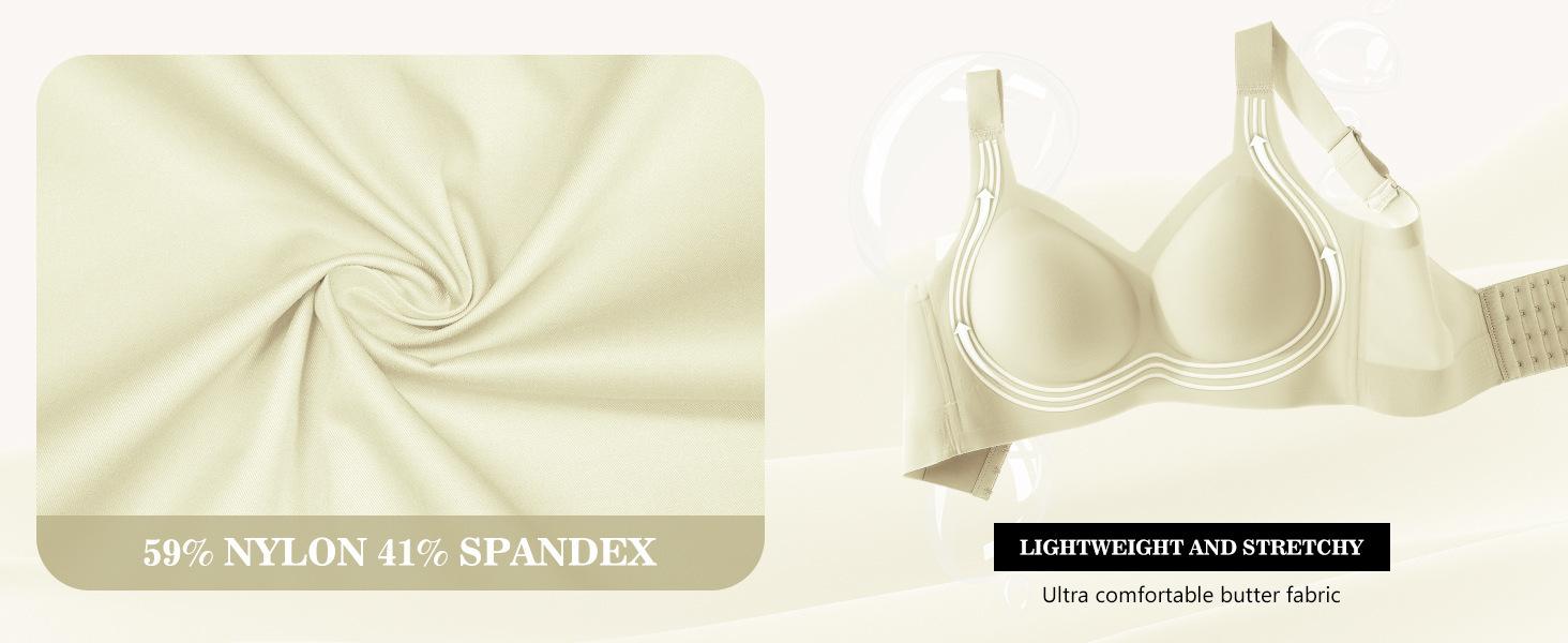 2 Pack Plus Size Wireless Seamless Bra for Women, Full Coverage Soft Support No Digging Comfort Bralette, Everyday Push Up Lingerie for Curvy