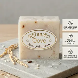 Natural Rice Ferment Rice Water Bar Soap (65g) - Cold Pressed, Plant-Based Eco-Friendly Cleanser for Dry & Sensitive Skin, Hydrating Body Wash for Face, Hands & Body