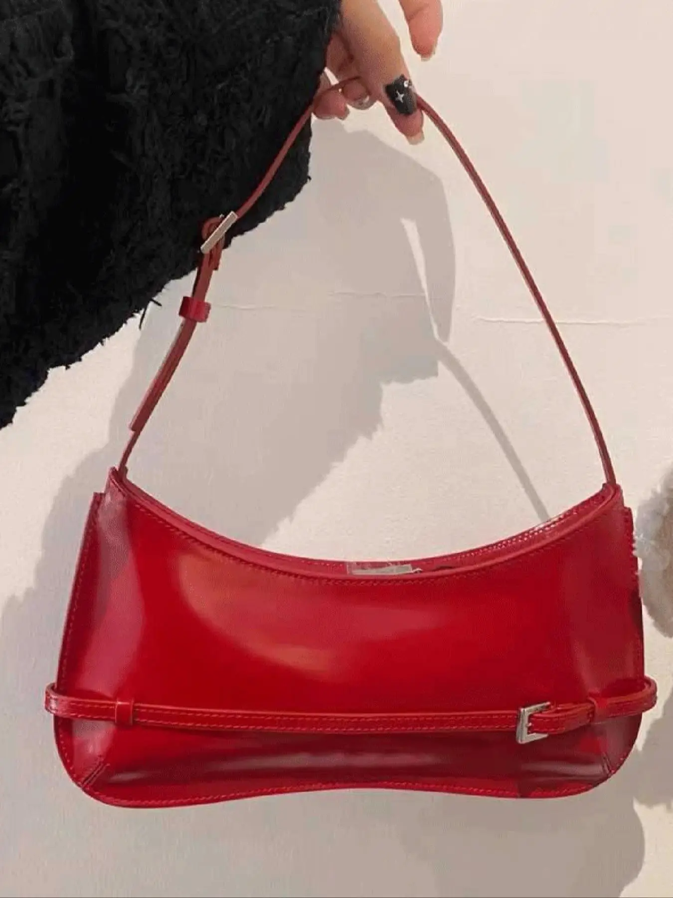 Simple Solid Color Shoulder Bag, Fashionable Pu Underarm Bag for Women, Casual Trendy Versatile High-quality Y2k Bag for Dating & Party