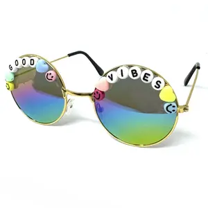 Costume Cosplay Masquerade Halloween Disco Party Good Vibes Beaded Sunglasses