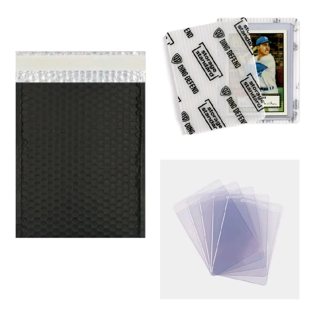 Rican's Trading Card Grading Kit - 5 or 10 Card Capacity - Includes Shipping Envelope, 100 Protective Sleeves, Ding Protector, 5 or 10 Semi-Rigid Protectors, Top Loaders, Top Loader, Includes Envelopes