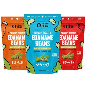 Protein The Only Bean Crunchy Roasted Edamame Variety Pack - Keto, Low Carb, 4oz (3 Pack) Fiber Taffy