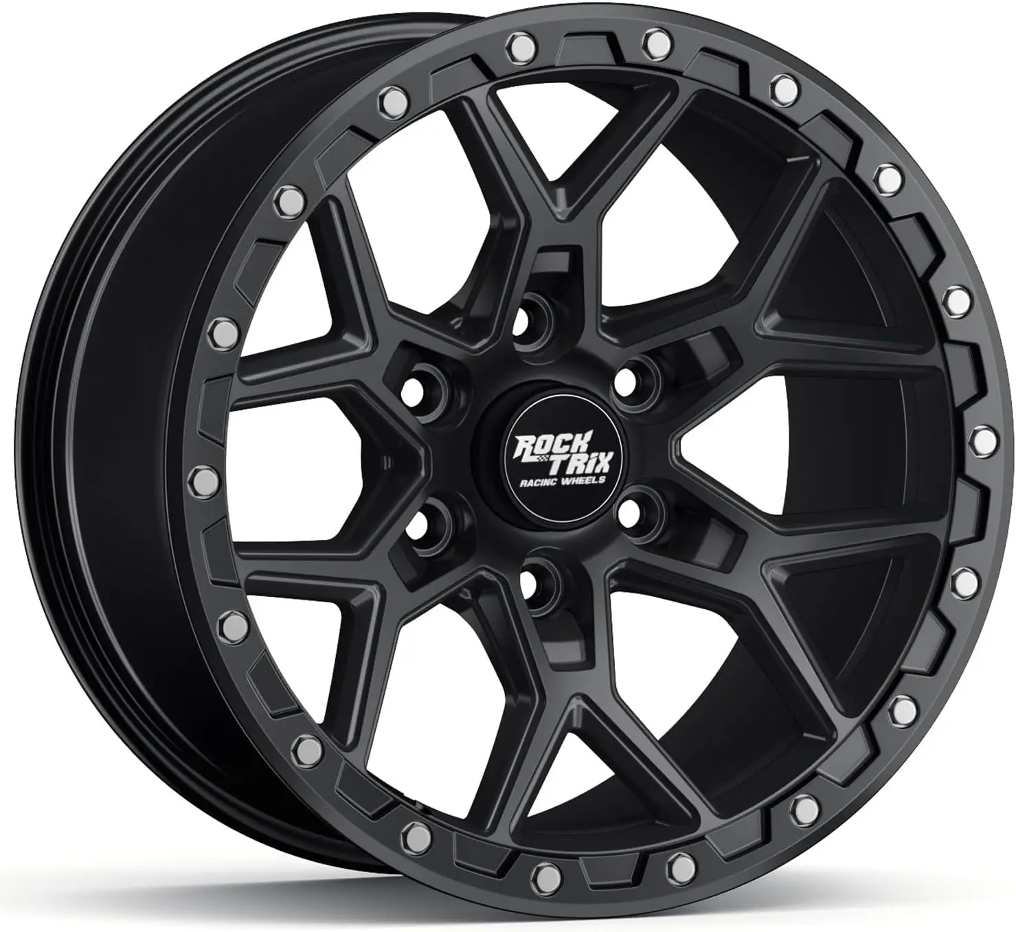 RT107 18 inch Wheel for 2004-2026 Ford F150, 18x9 6x135 Rims -12mm Offset, 4.5in Backspacing, Matte Black, 2500 lb Weight Rating, Also compatible with Bronco Raptor F150 Lightning