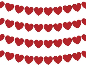 Valentines Day Decorations - Valentines Banner - Valentines Decor Red Heart Garland 40 Pack Valentines Day Backdrop Galentines Day Decorations Party Favors for Door Wall Classroom School Home