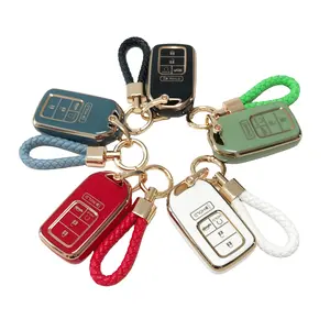 for Honda Car Key Protection Case with Keychain, Soft Durable Tpu Material, 360 Degree Protection, Fits Accord Civic Crv Pilot Ridgeline Passport 2pieces Set, Key Fob Protector, Key Fob Shell, Car Key Accessory