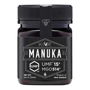 Kiva Raw Manuka Honey - Certified UMF 15+, MGO 514+ 100% Pure Genuine New Zealand, Non-GMO, Traceable (8.8oz/250g Bottle)
