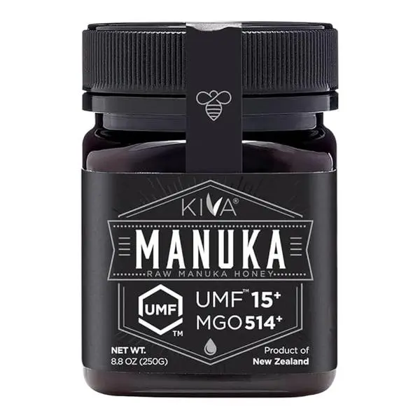 Kiva Raw Manuka Honey - Certified UMF 15+, MGO 514+ 100% Pure Genuine New Zealand, Non-GMO, Traceable (8.8oz/250g Bottle)
