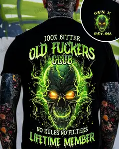 Chaosmoda Generation X Old F*ckers Club Lifetime Member Custom Year Skull T-shirt