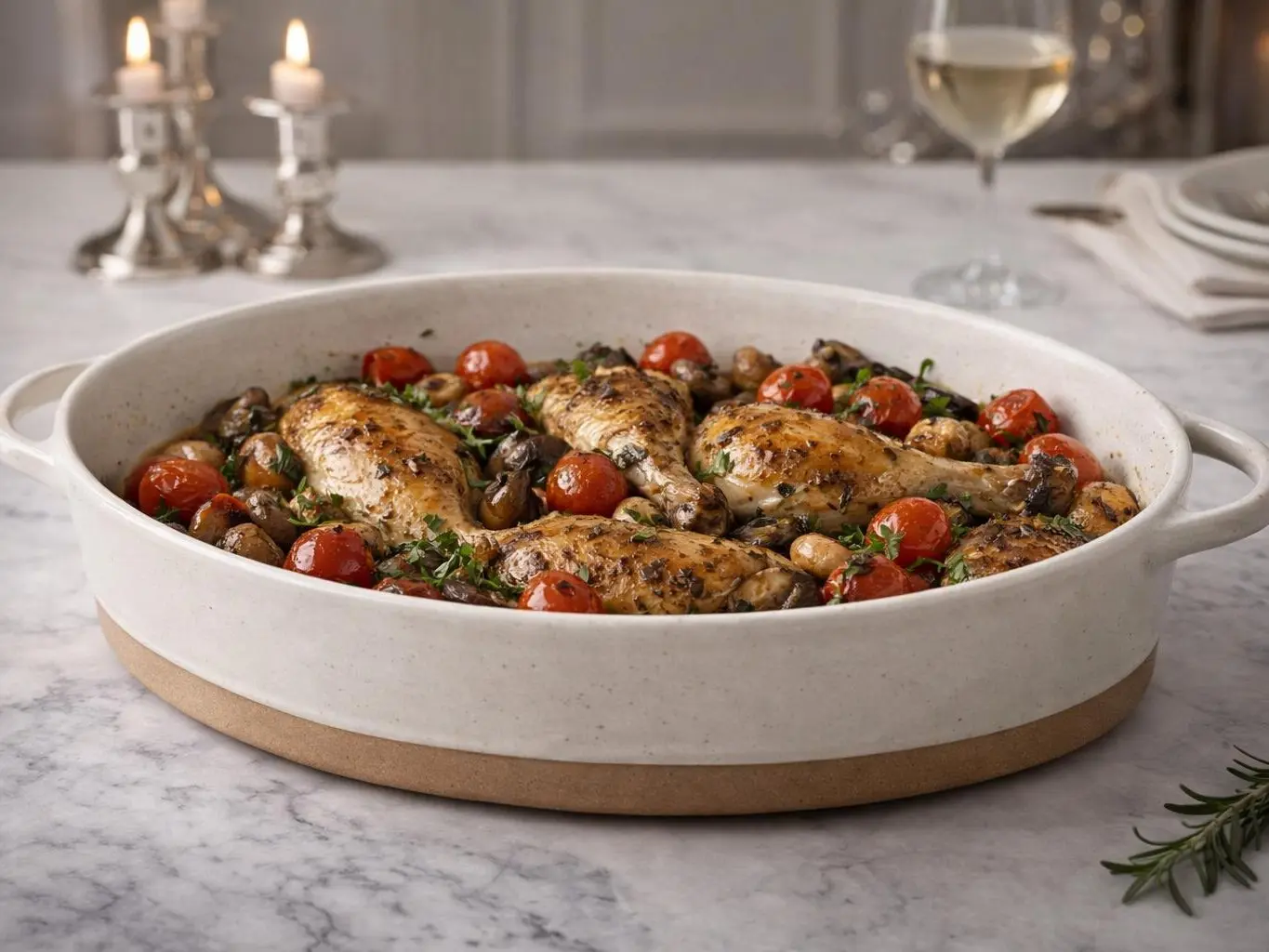 Dream Home Collection Oval Ceramic Baker Dish With Dual Handles
