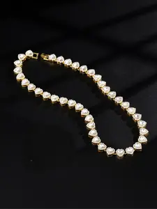 Fashion Street Style Hip Hop Heart Rhinestone Cuban Necklace, Trendy Casual Jewelry for Women, Unique Gift Idea, Fashion Jewelry Accessories