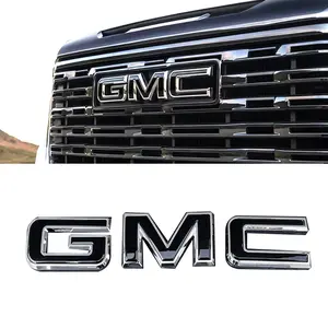 GMC Front Grille Emblem for 2019–2026 Sierra 1500, 2500HD, 3500HD, 2023–2026 Canyon, 2021–2026 Yukon & Yukon XL – Chrome/Gloss Black Badge Replacement, 1-Pack Exterior Upgrade