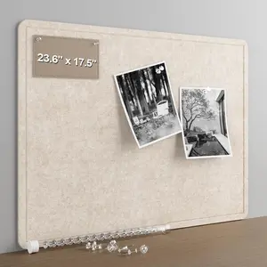 Large Felt Bulletin Board for Wall, 24"x18" Frameless Picture Board, Soft Felt Cork Board for Office, Home Planning & Office Wall Decor, Easy Install Pin Board