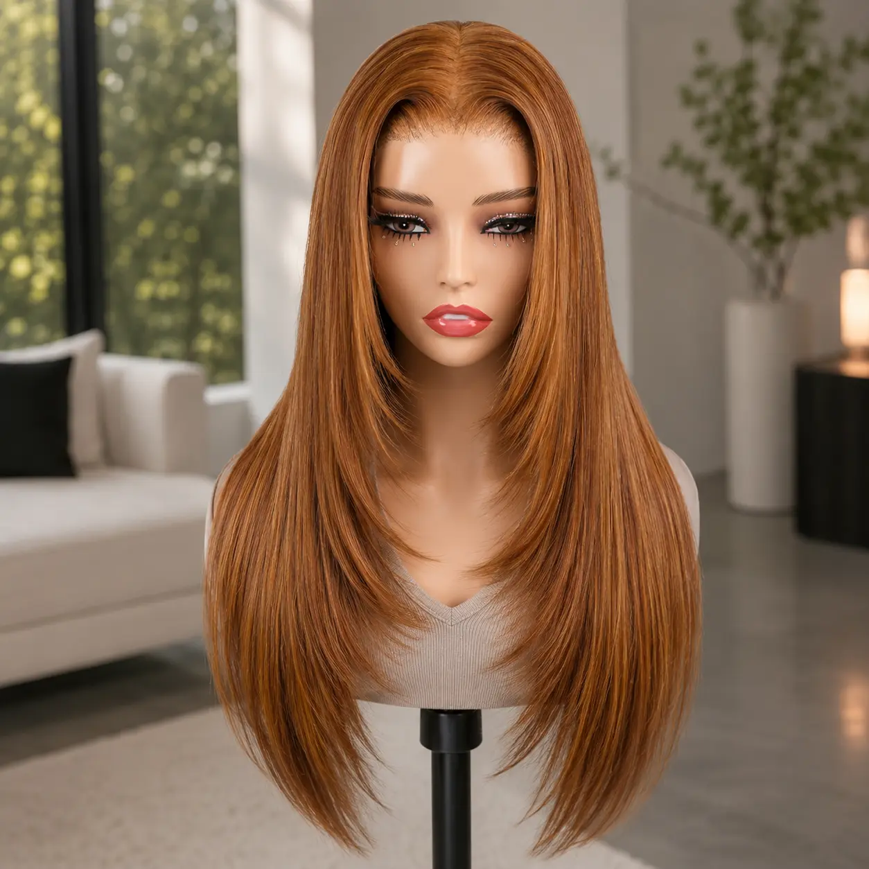 [New In] ISEE HAIR Chestnut Brown Layered Cut 7x5 Lace Wear Go Wig with Drawstring Glueless Wig 180% Density Pre Plucked Hairline Pre Cut Lace Beginner Friendly Human Hair Wig