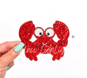 Beach Crab Summer Sequin Patch