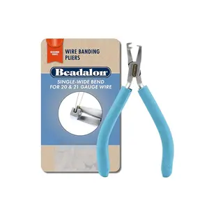 Beadalon Designer Wire Banding Pliers For 20 & 21 Gauge Wire - Stainless Steel, 5.5 in - Vinyl-Free Grips